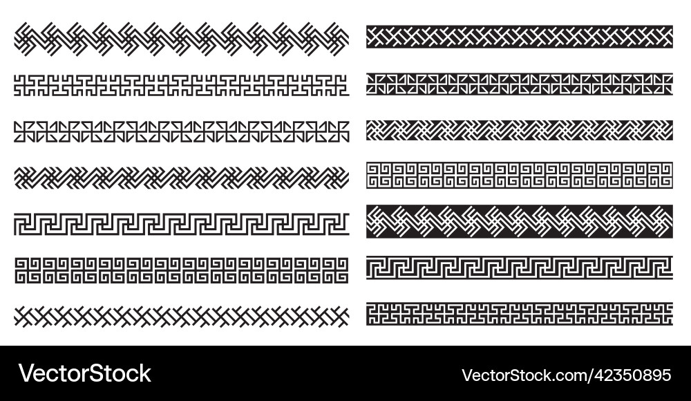 Decorative seamless borders vintage geometric Decorative seamless borders vintage geometric vector image