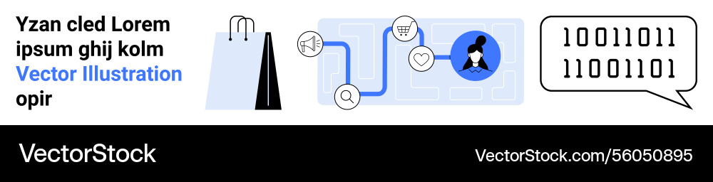Digital interaction workflow with shopping Vector Image