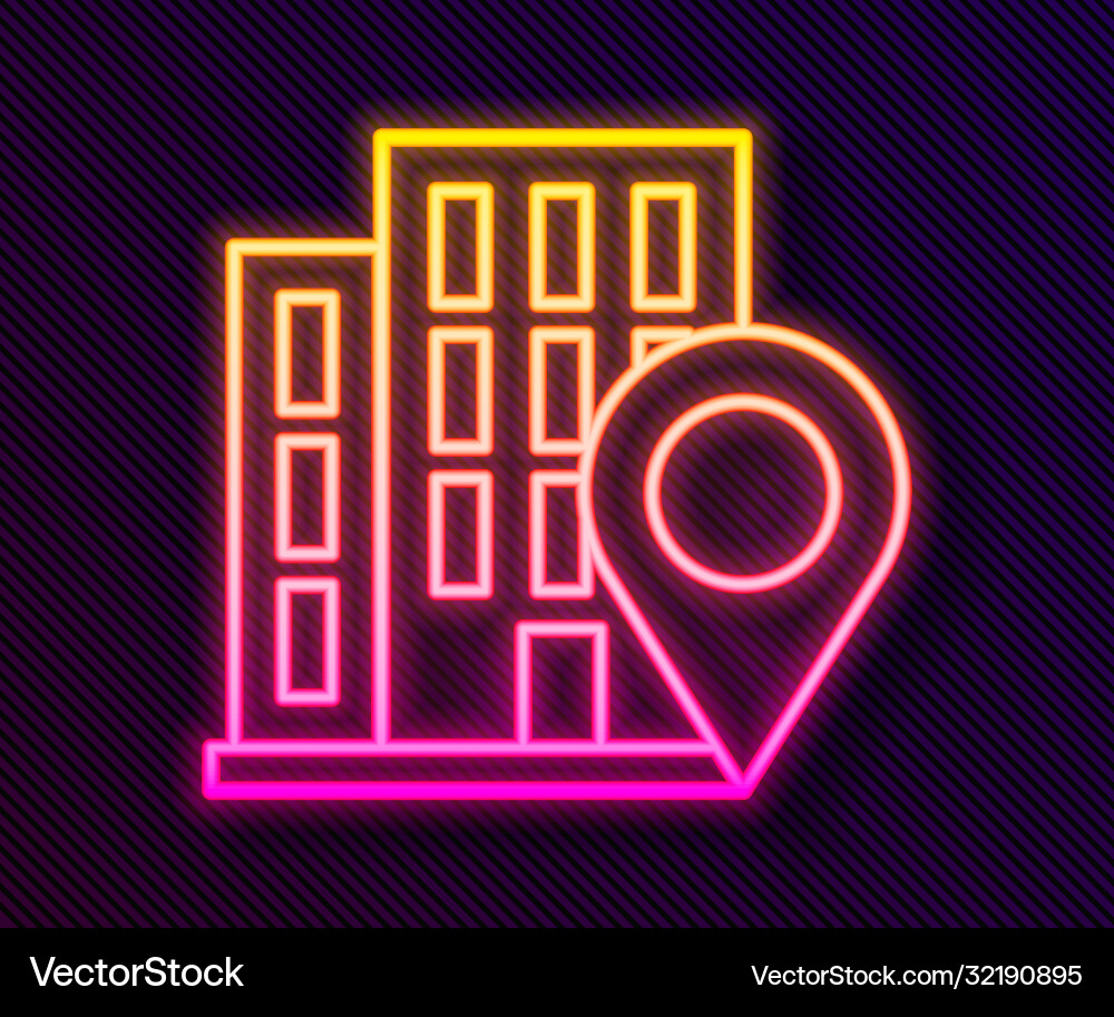 Glowing neon line map pointer with house icon Glowing neon line map pointer with house icon vector image
