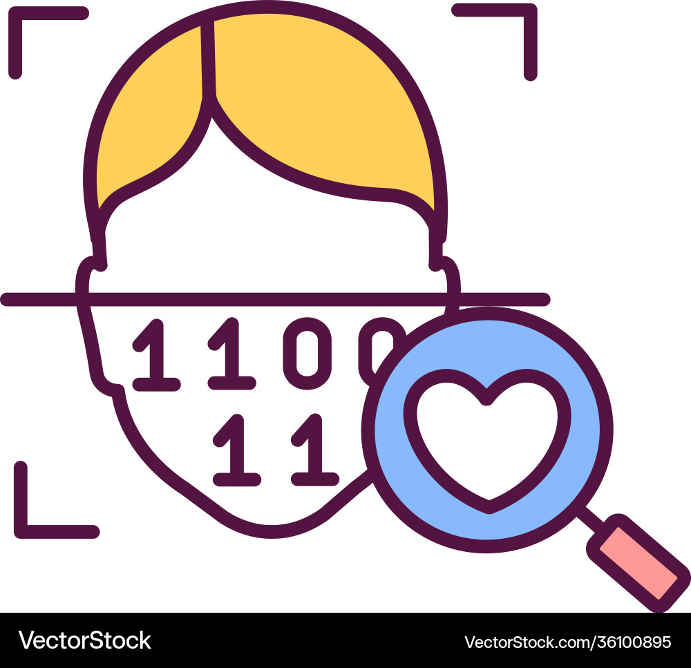 Hyper personalization rgb color icon Hyper personalization rgb color icon vector image
