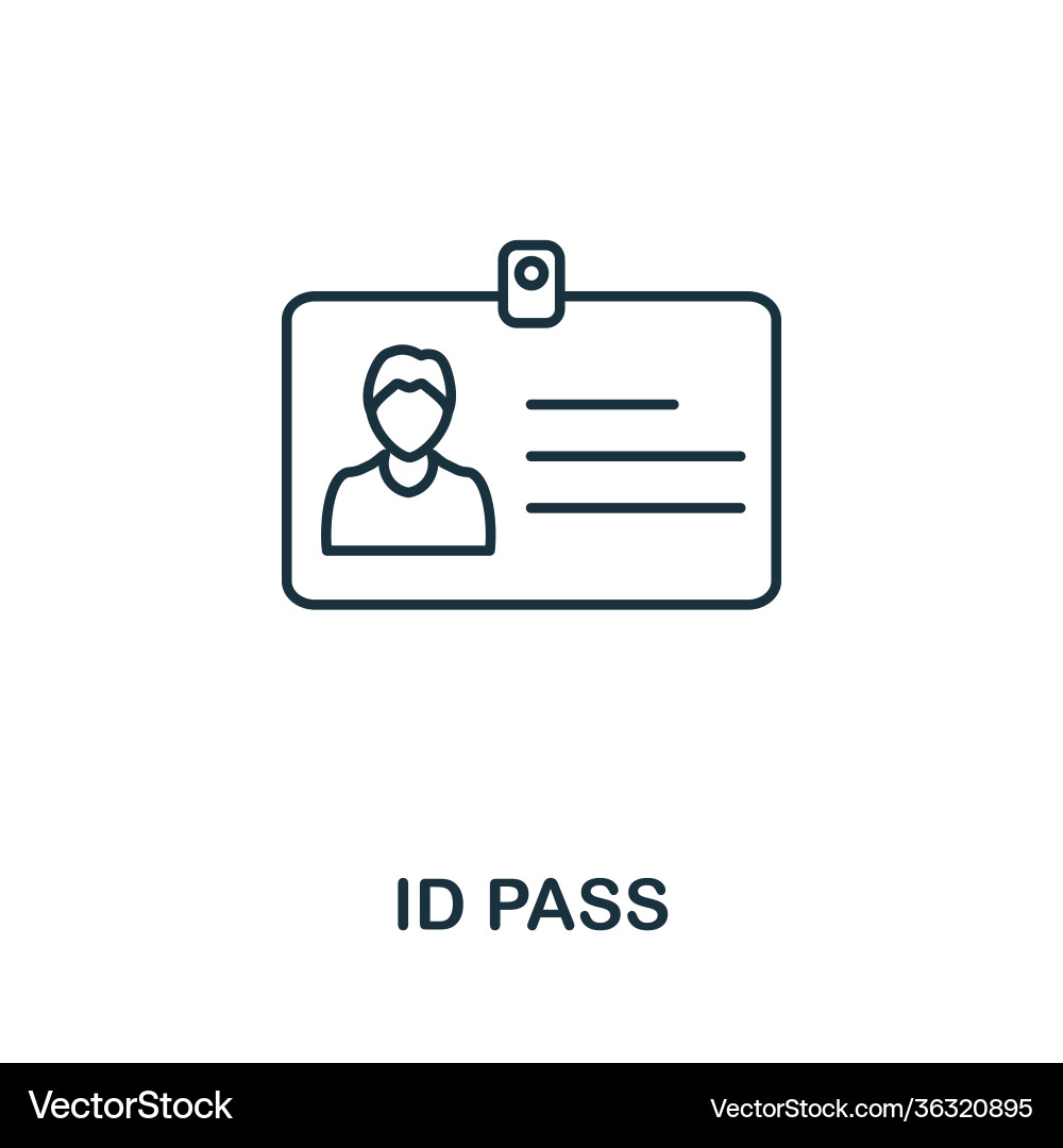 Id pass icon simple element from internet vector image
