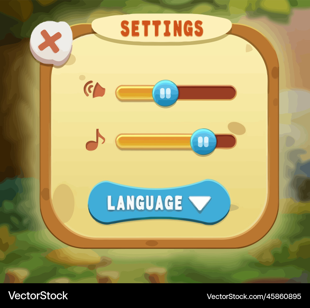 Komplettes Set von Level-Taste Spiel ui Pop-up-Symbol vektorbild