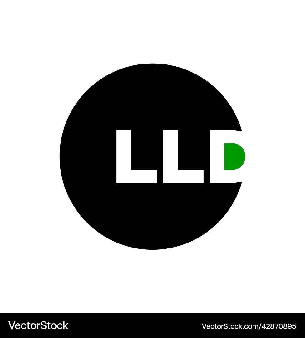 Lld company name initial letters monogram Lld company name initial letters monogram vector image