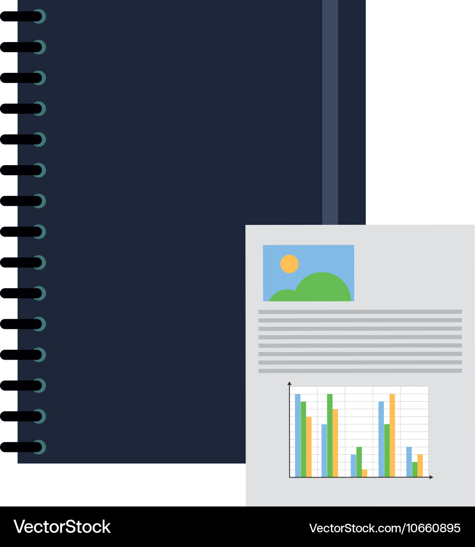 Notebook and graph chart icon Vector Image