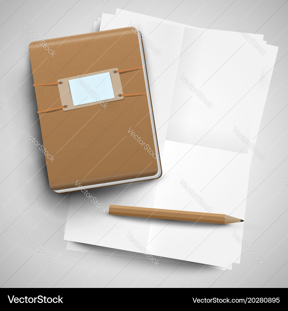 Notebook with Pencil vector image