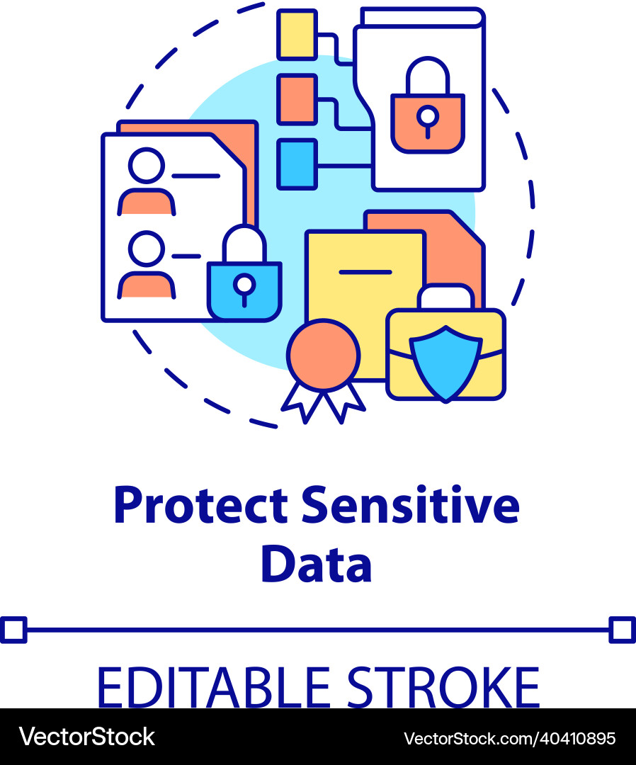 Protect sensitive data concept icon Protect sensitive data concept icon Vector Image