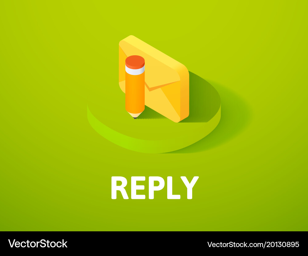 Reply isometric icon isolated on color background Vector Image