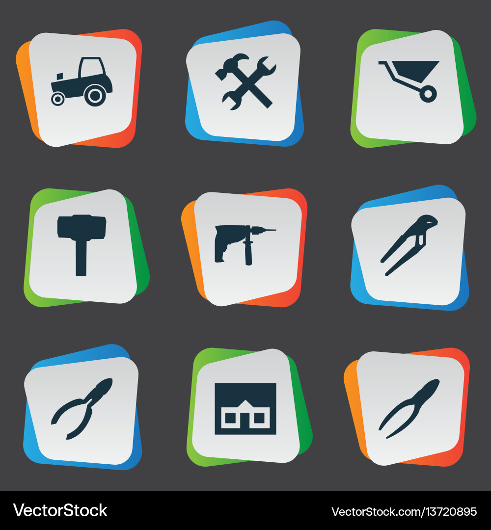 Set of simple axe icons vector image