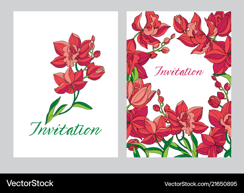 Sketch Stil Linie rosa Orchideen Blumen Sketch Stil Linie rosa Orchideen Blumen vektorbild