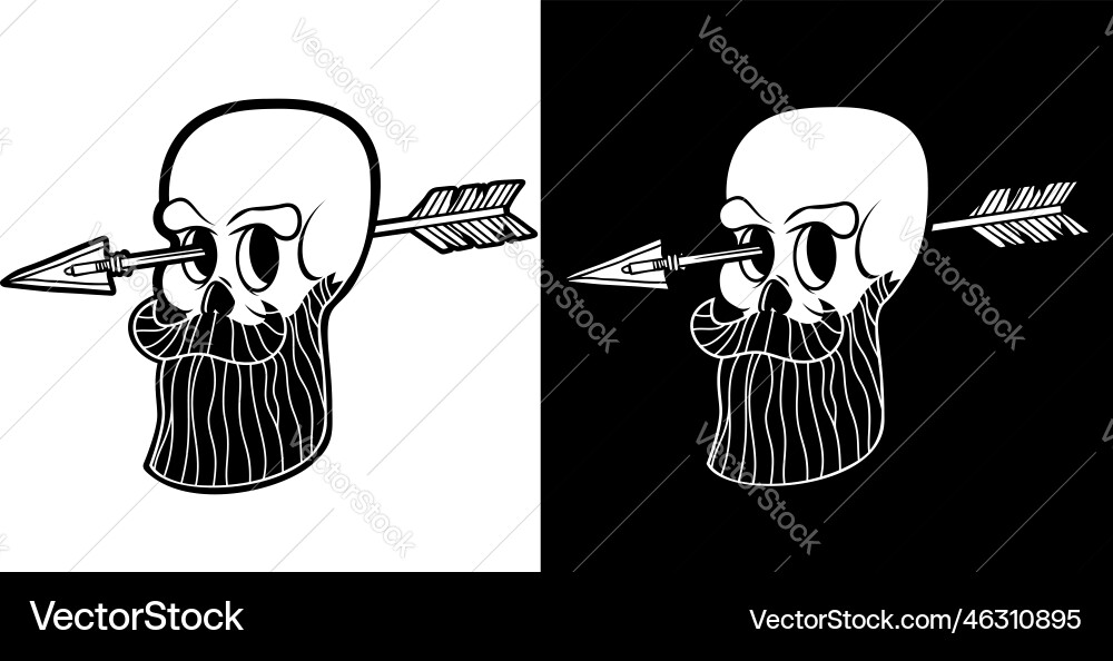 Skull with arrow in head design element Vector Image