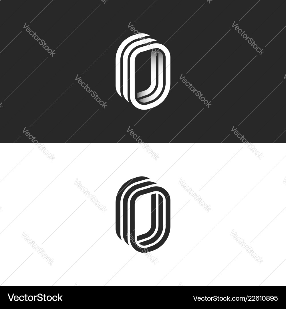 Smooth Zero Monogram - 3D Initial Vector Image