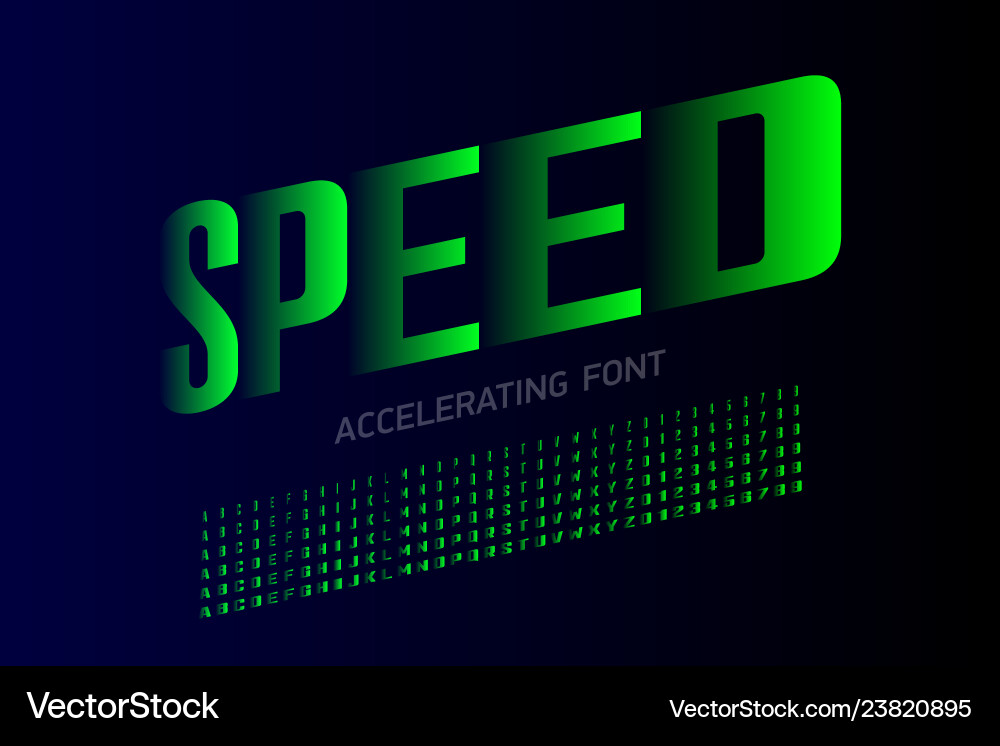 Speed Font Set - Modern Accelerating Style Vector Image