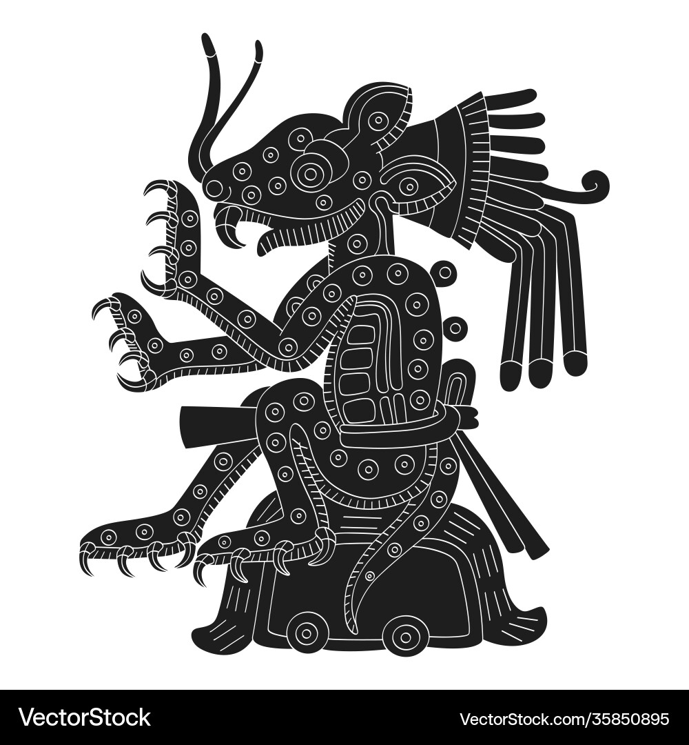 Tepeyollotl - Aztec Earthquake God Vector Image