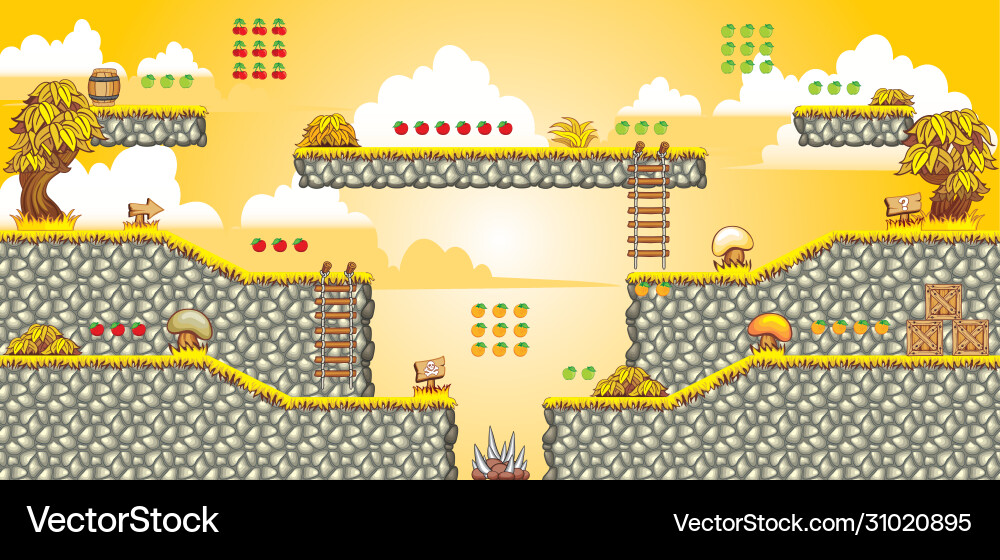 Tile set platform for game 10 Tile set platform for game 10 vector image