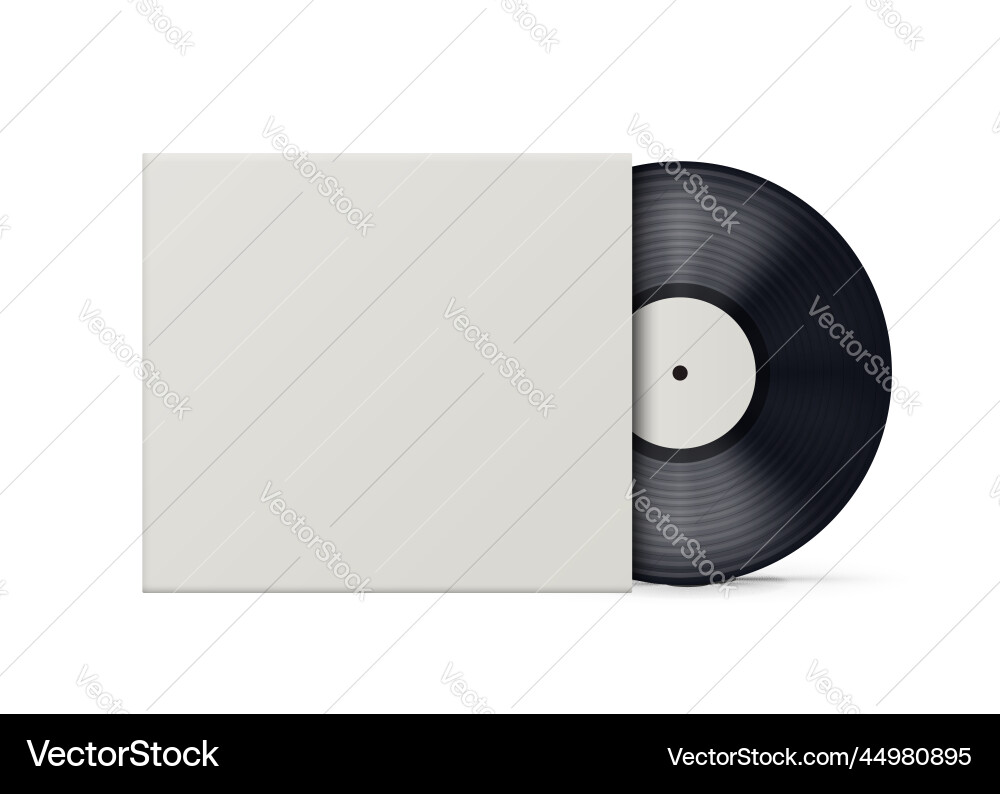 Vinyl plate disc realistic record Vinyl plate disc realistic record vector image