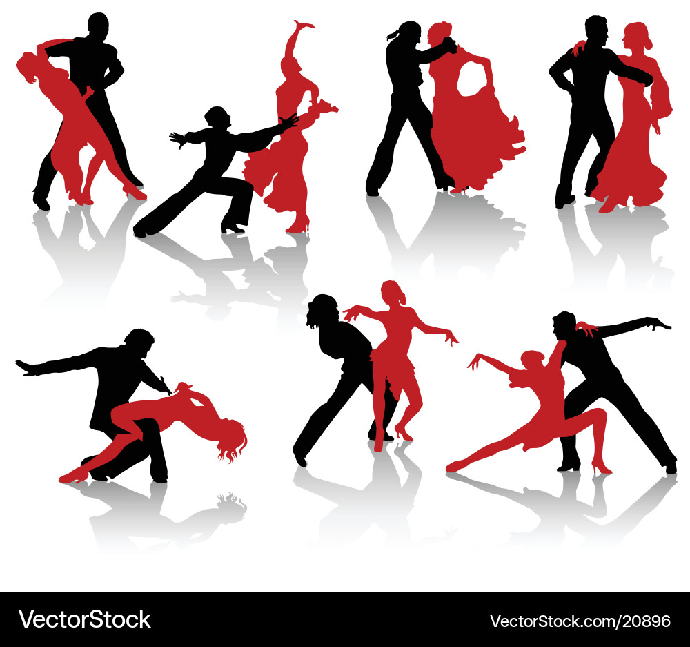 Ballroom Dance Silhouettes Vector Image