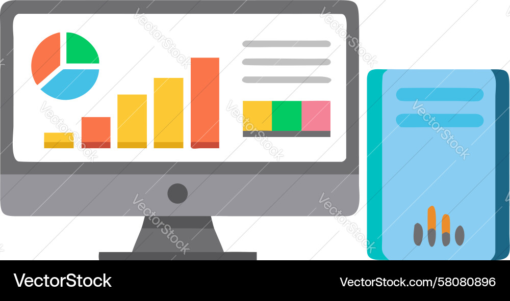 Business Data Analysis on Computer Vector Image