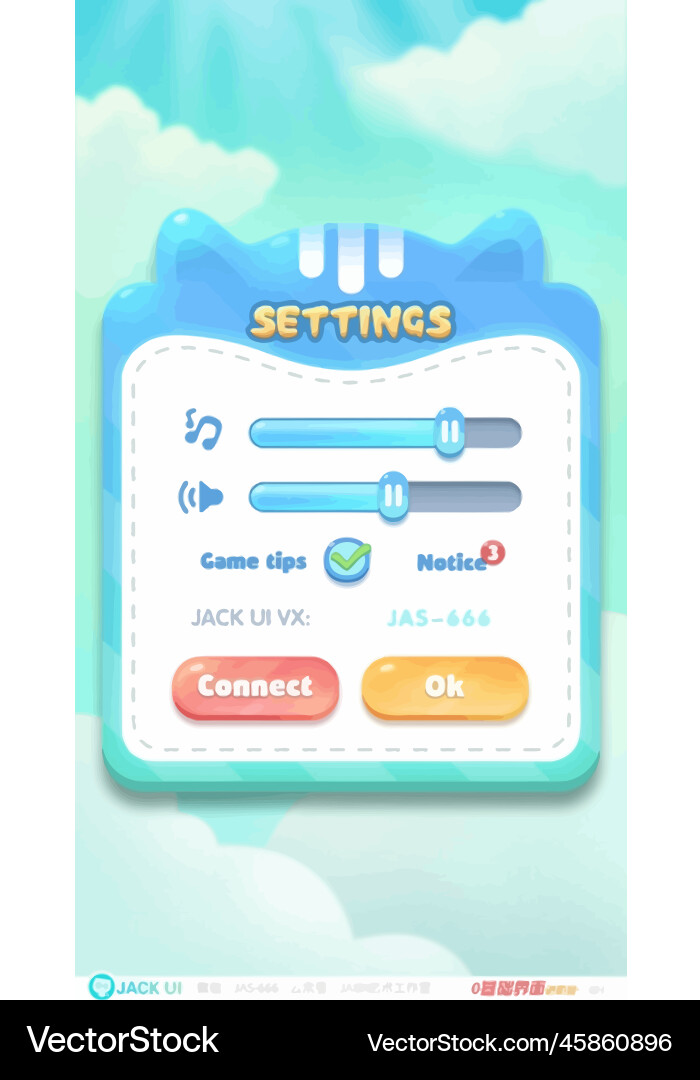 Complete set of level button game ui pop-up icon vector image