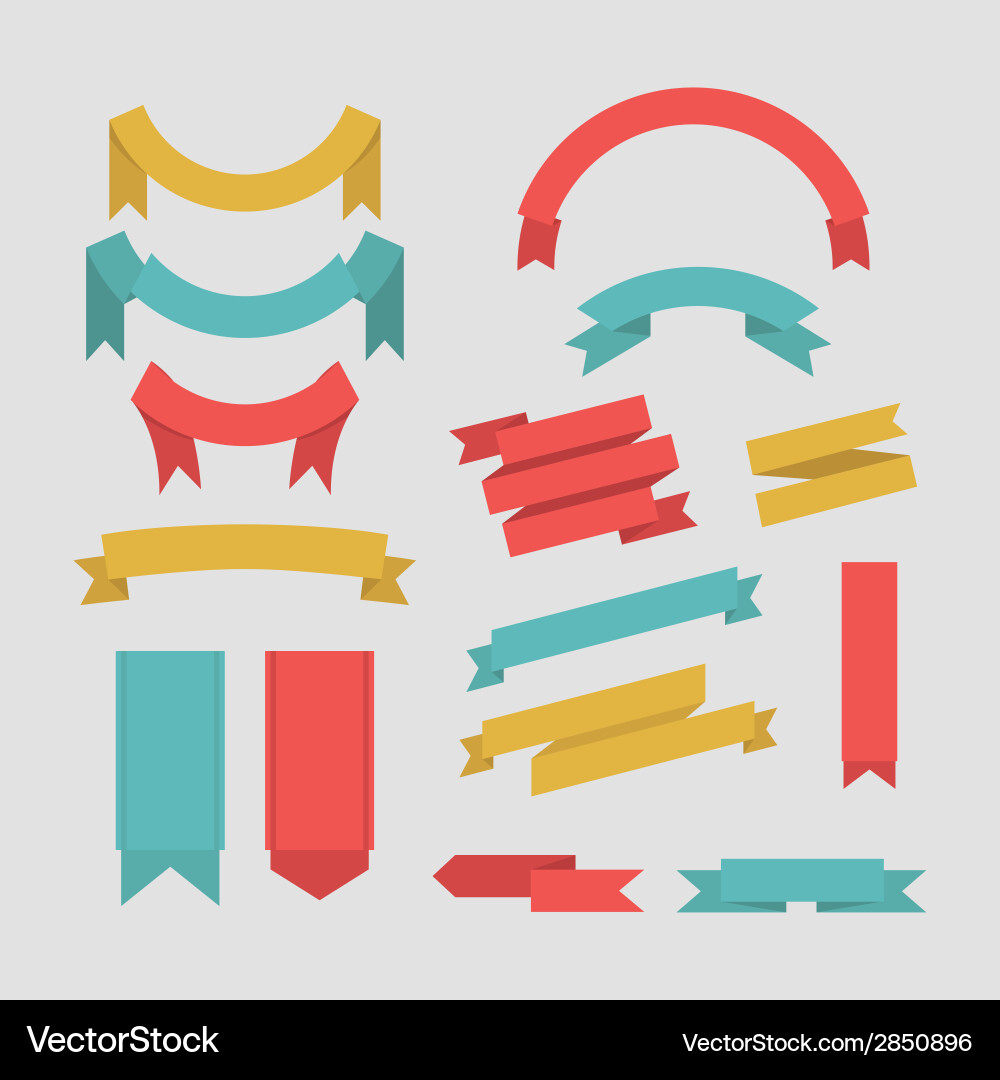 Decorative Ribbon Set Royalty Free Vector Image