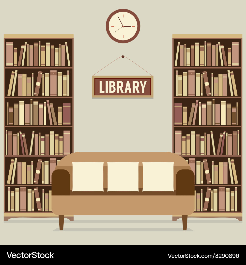 Empty reading seat in library vector image