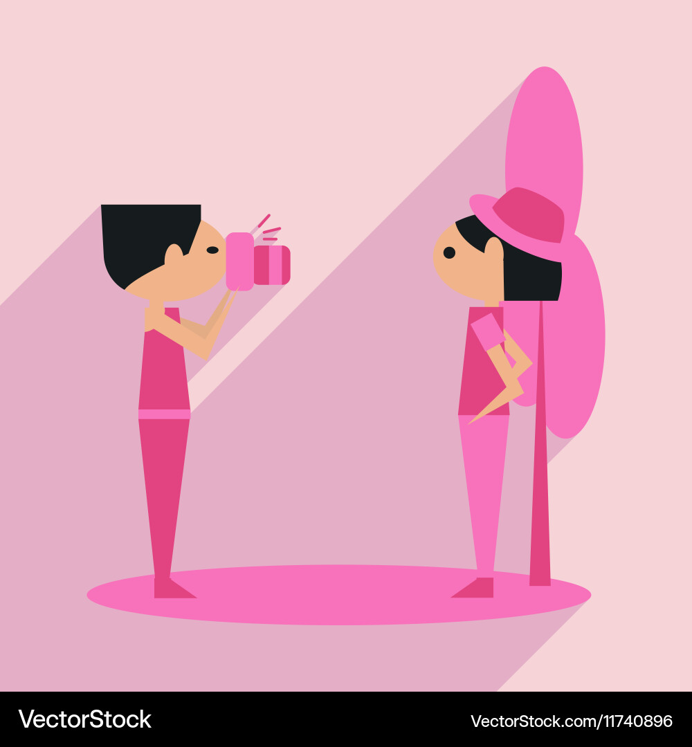 Flat with shadow icon and mobile application Vector Image