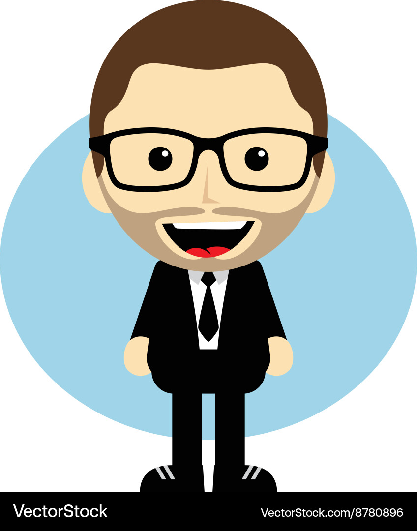 Geek cartoon nerd character Vector Image