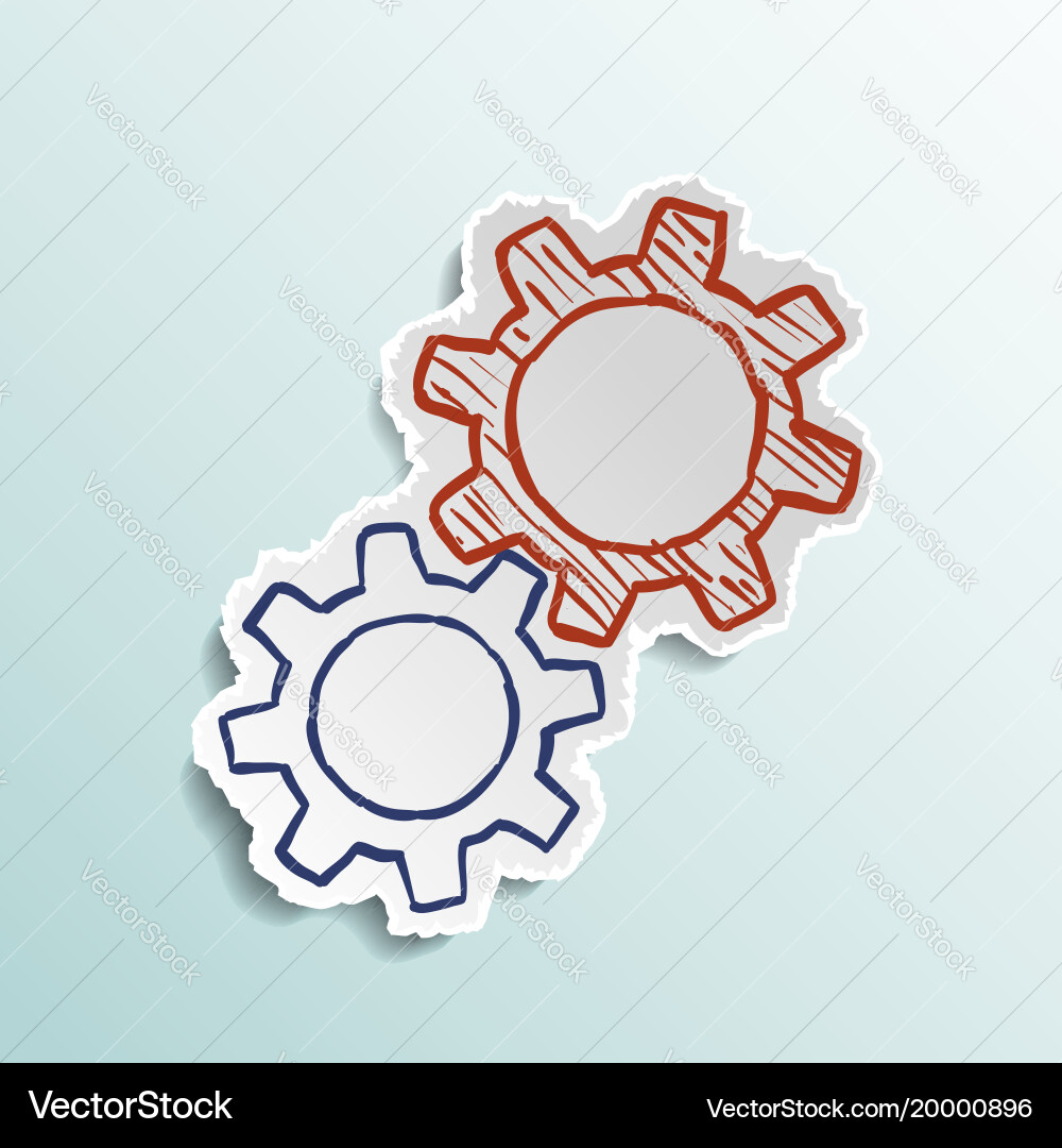 Icon mechanical gears Royalty Free Vector Image
