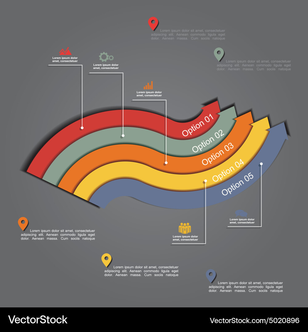 Infographic report template with lines and icons vector image