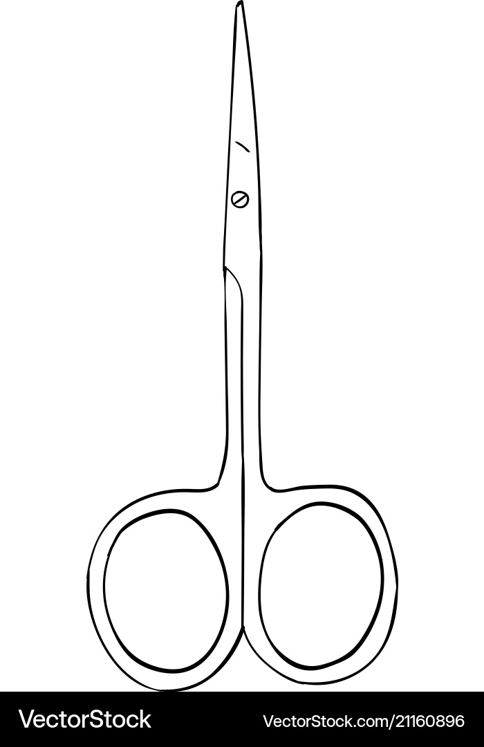 Manicure scissors isolated object tool for nail Manicure scissors isolated object tool for nail vector image