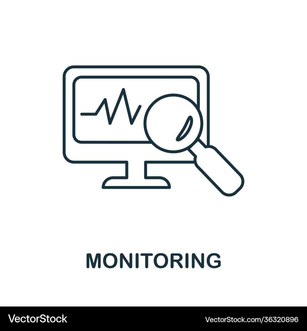Monitoring icon simple element from internet vector image