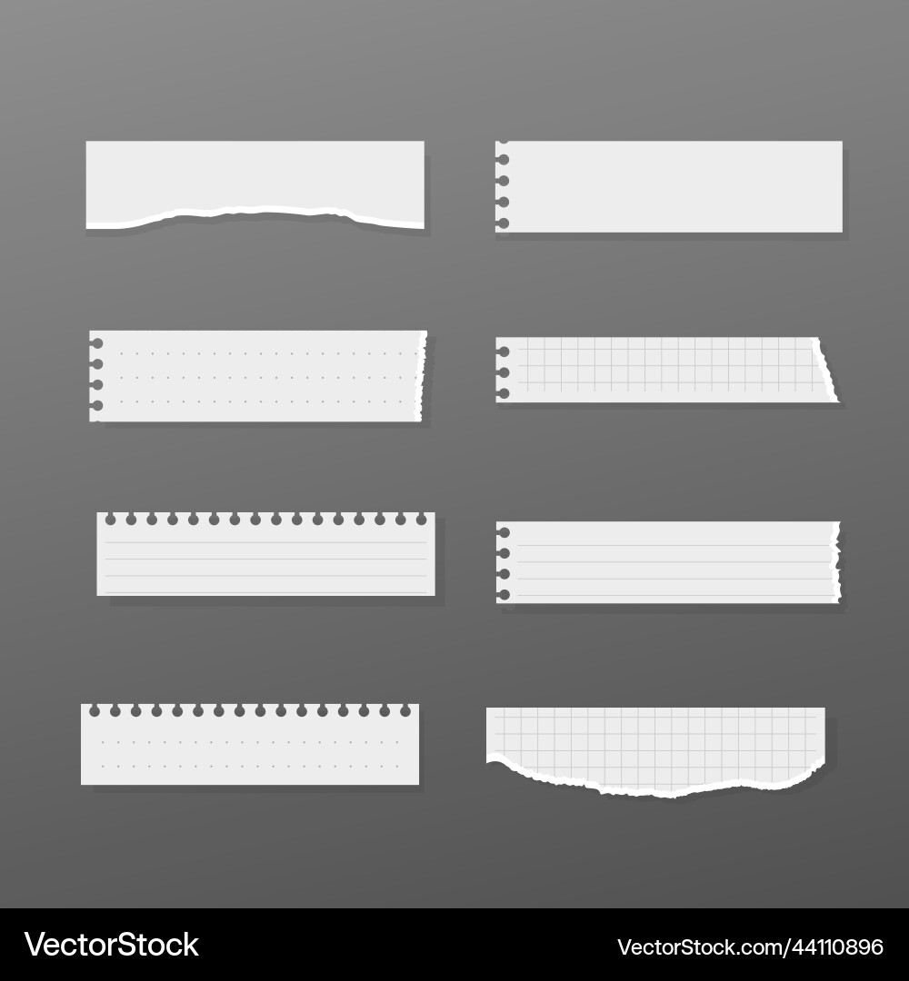 Notebook piece of papers with torn edges Vector Image