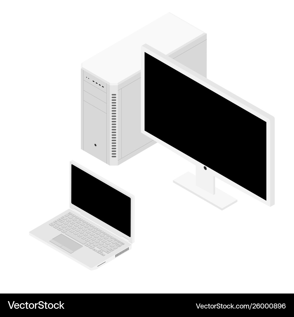 Personal computer case keybord and monitor Personal computer case keybord and monitor vector image