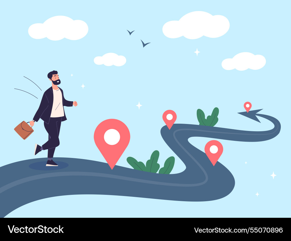 Project roadmap business journey milestone Project roadmap business journey milestone vector image