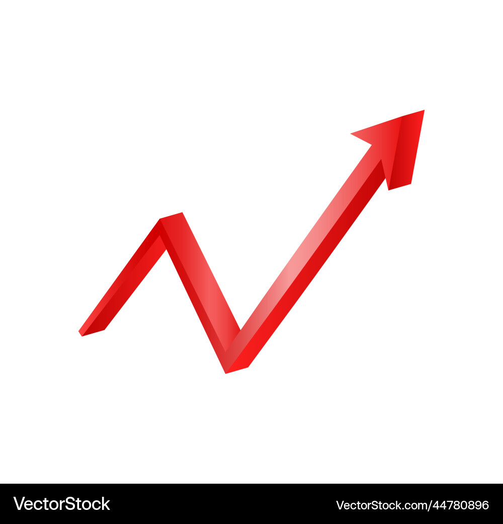 Red arrow lightning information pointer Vector Image