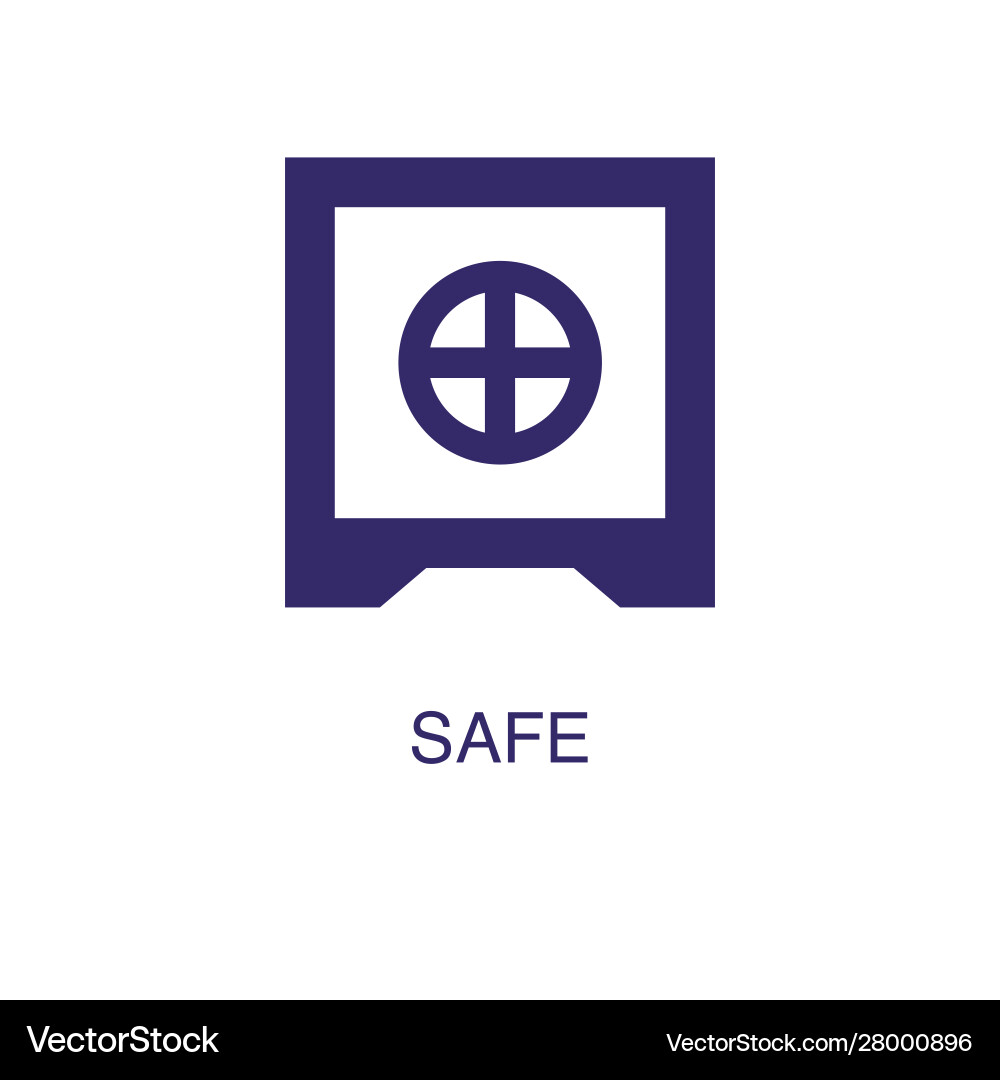 Safe element in flat simple style on white Vector Image