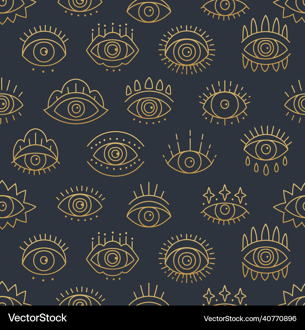 Seamless pattern design with line art icon of evil Seamless pattern design with line art icon of evil vector image