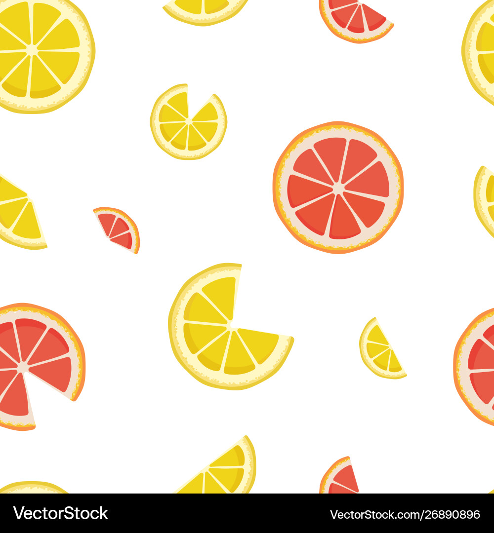 Seamless pattern with lemon and grapefruit Seamless pattern with lemon and grapefruit vector image