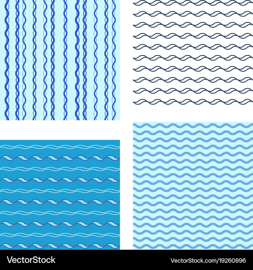 Set abstract wave pattern vector image