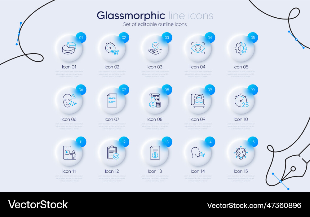 Set of accounting document and transform line Set of accounting document and transform line vector image