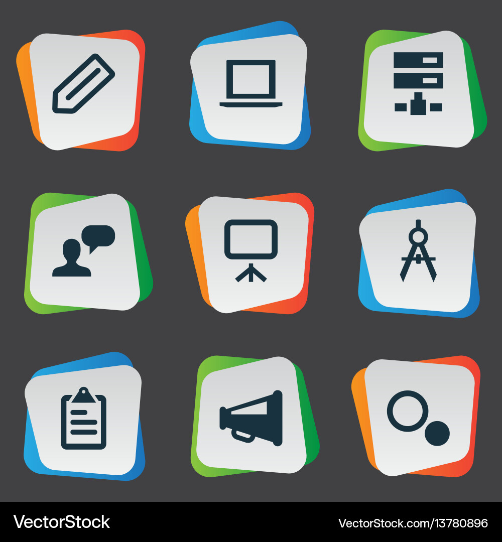 Set of simple web icons vector image