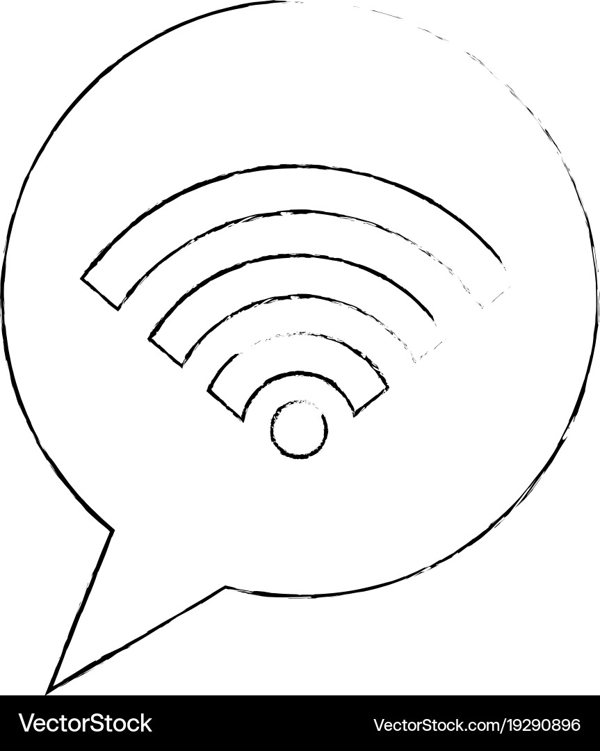 Speech bubble with wifi signal Vector Image