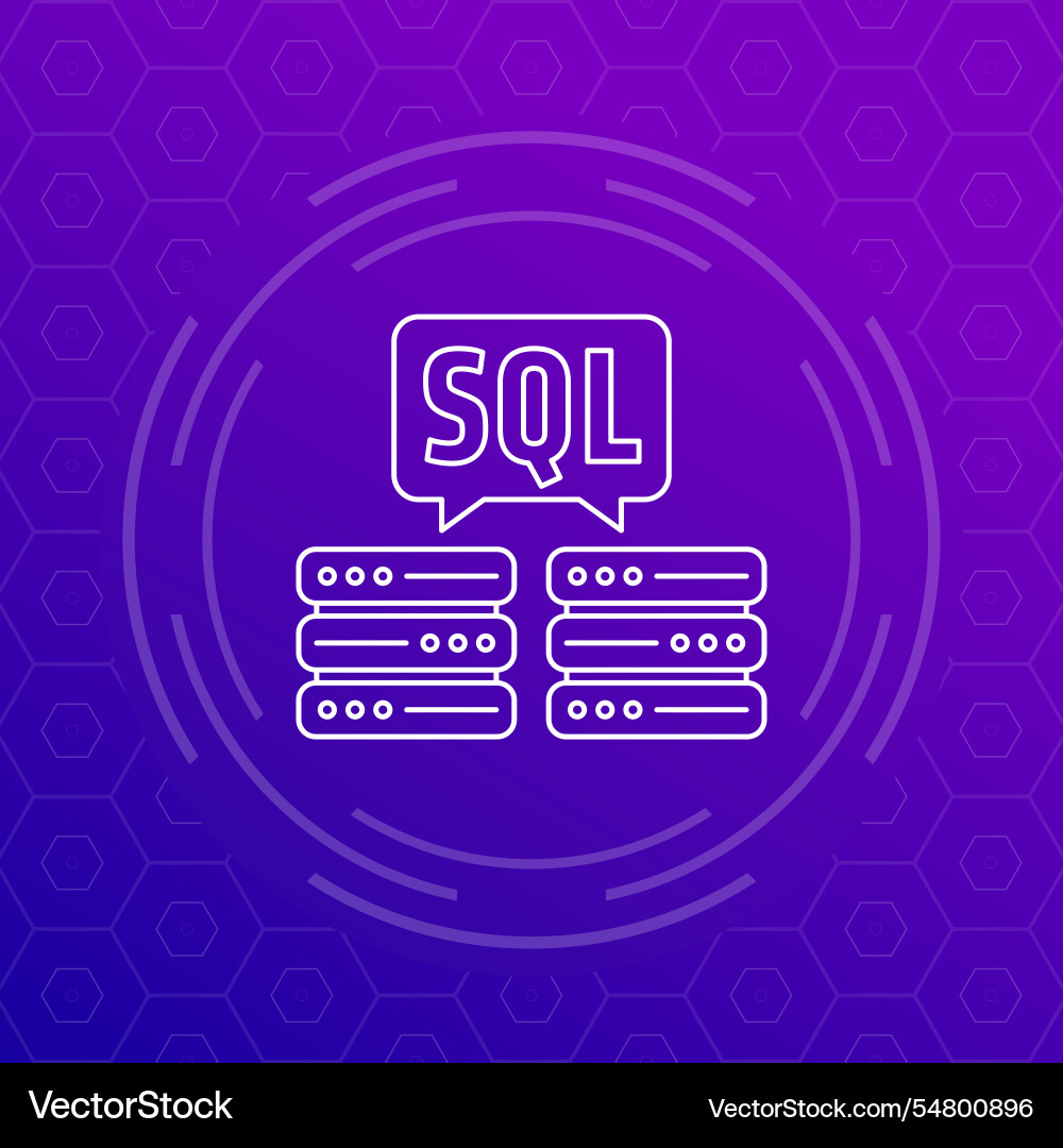 Sql servers icon line design vector image