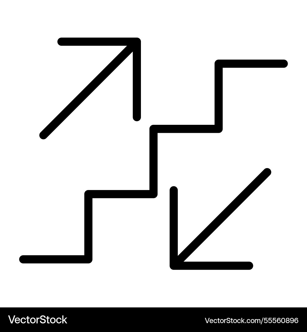 Stairs up and down arrow graph sign icon flat web Stairs up and down arrow graph sign icon flat web vector image