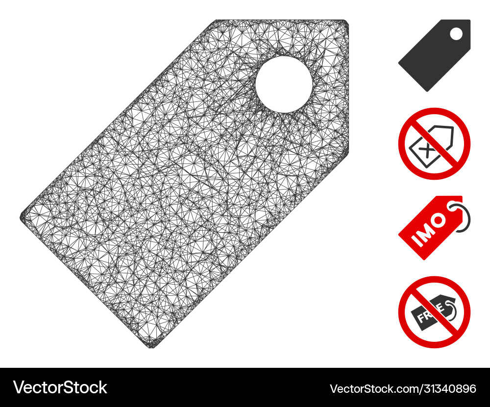 Tag web mesh Tag web mesh vector image