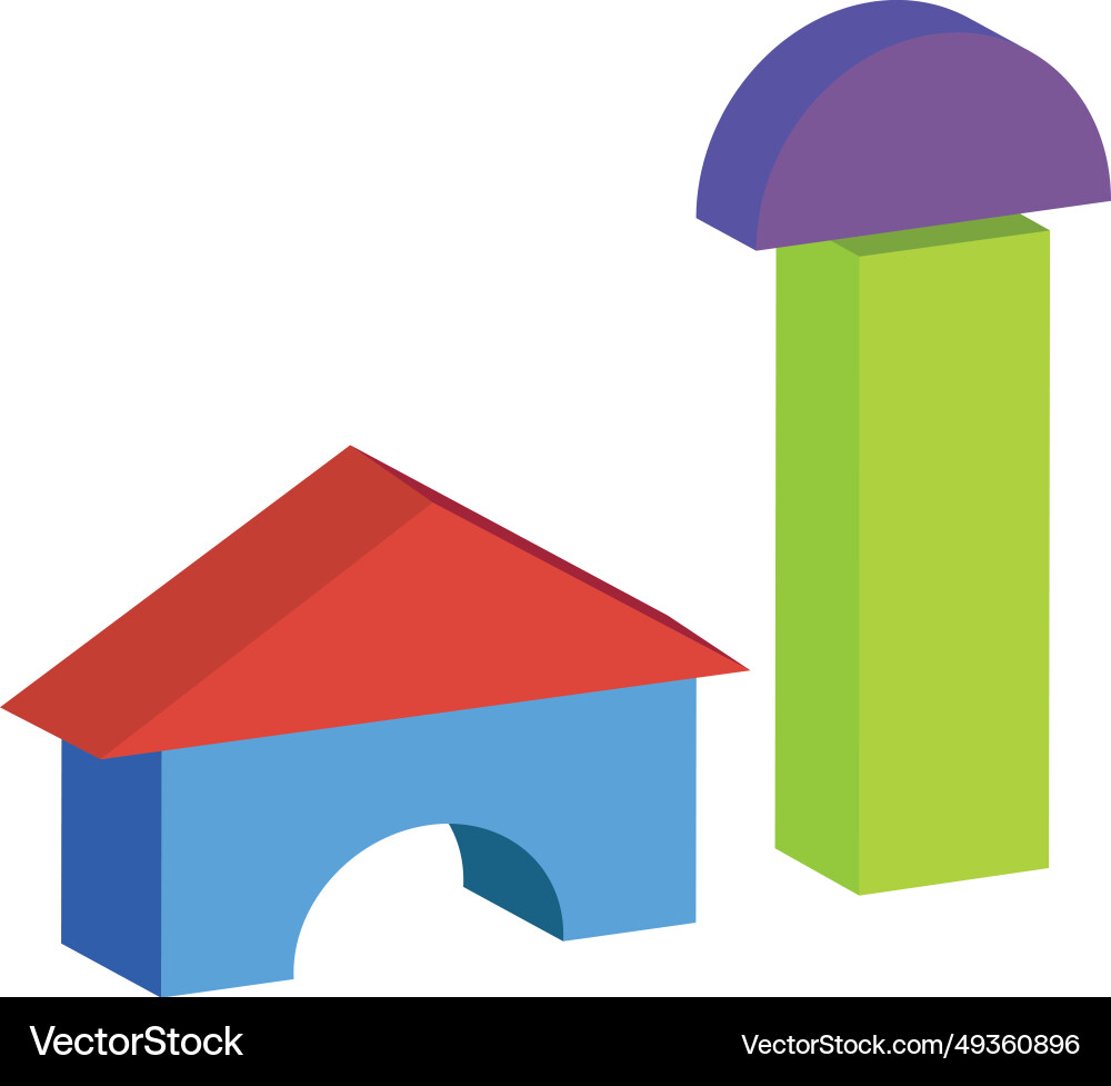 Toys blocks learn vector image