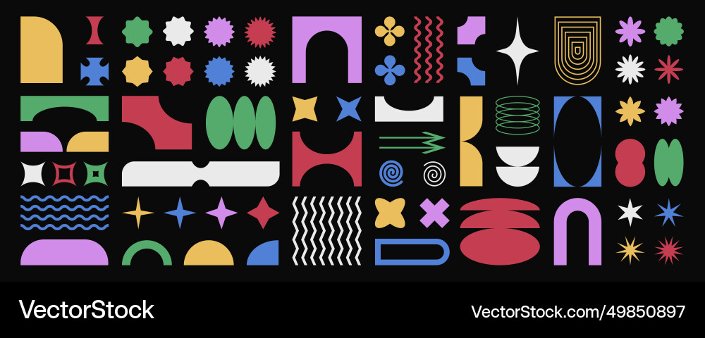 Abstract retro shapes basic brutal forms Abstract retro shapes basic brutal forms vector image