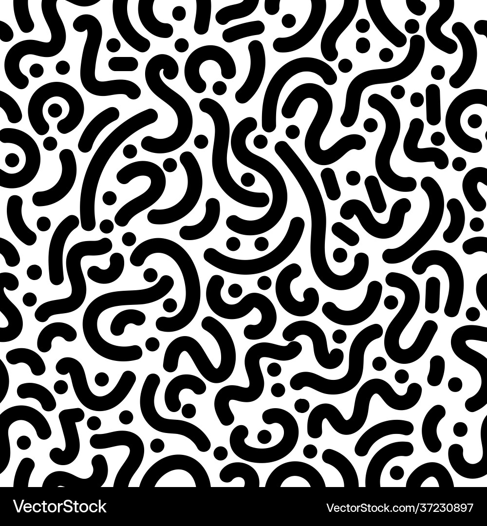 Abstract seamless pattern with dots spots swirls Vector Image