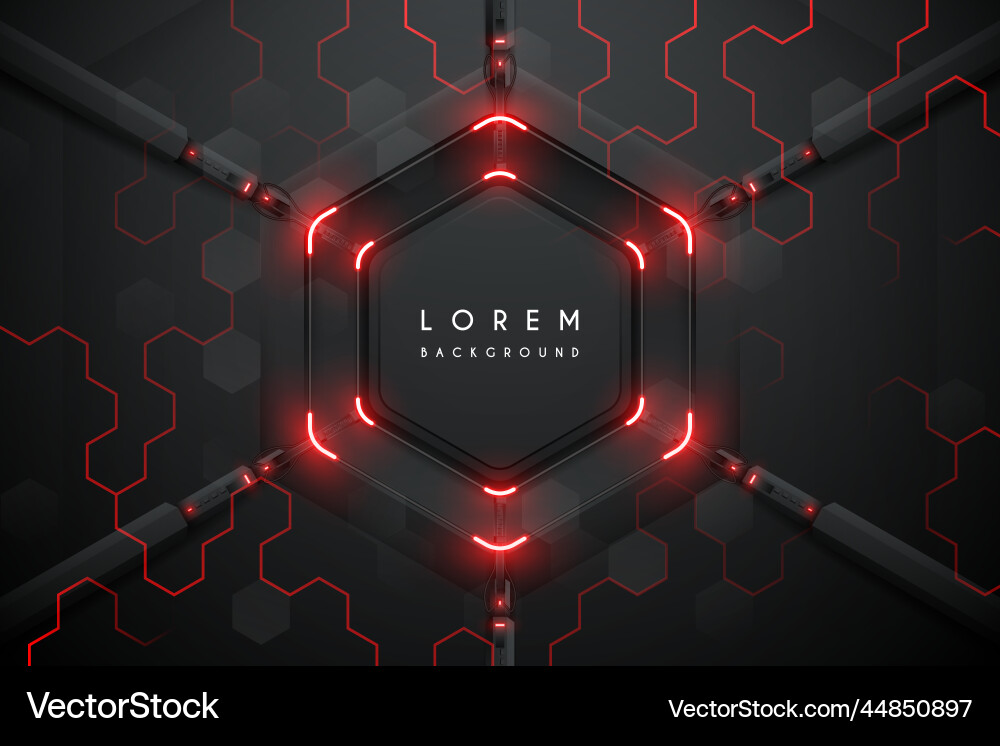 Abstract Tech Background - Red Lights vector image