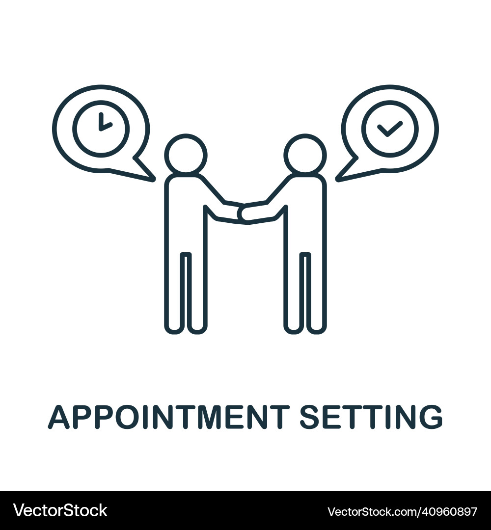 Appointment setting icon line element from Appointment setting icon line element from vector image