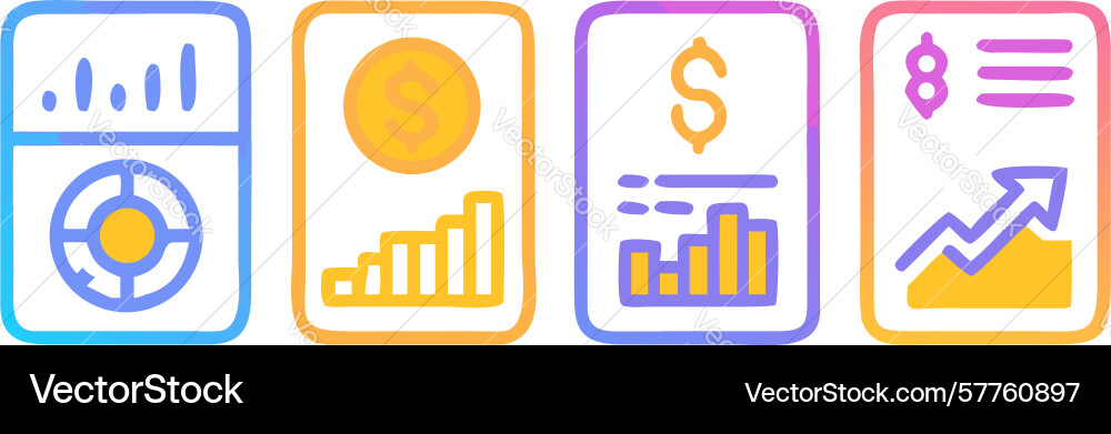 Business analytics financial reports data driven Vector Image